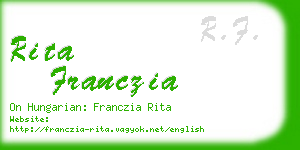 rita franczia business card